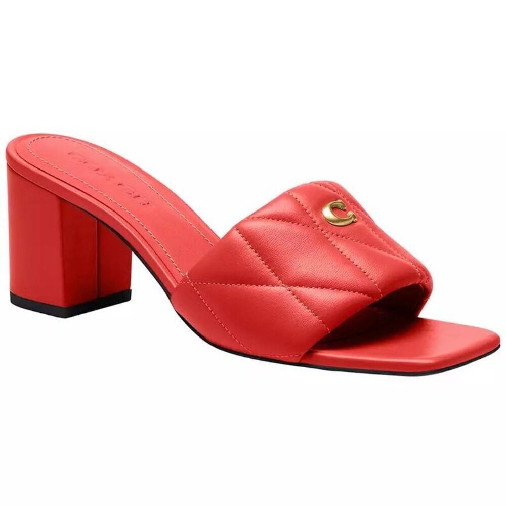 Women’s Holly Block-Heel Leather Square-Toe Sandals